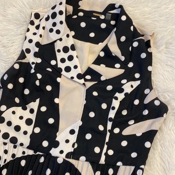 T TAHARI | Bloomingdale’s Polkadot Pleated Midi Dress women’s 10 - Picture 8 of 9